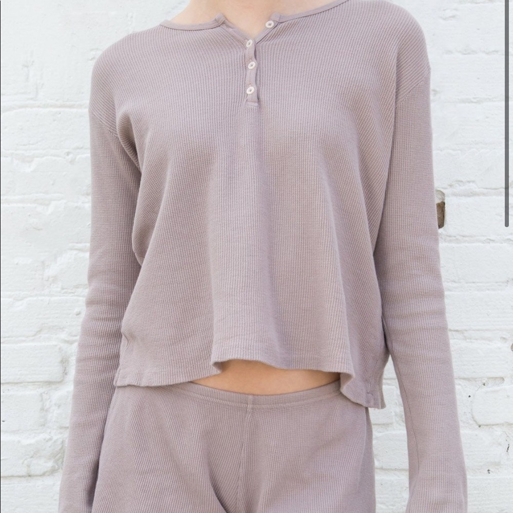Brandy melville Callan waffle long sleeve top NWT